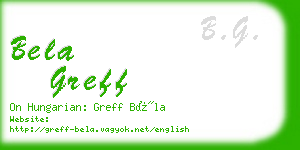 bela greff business card